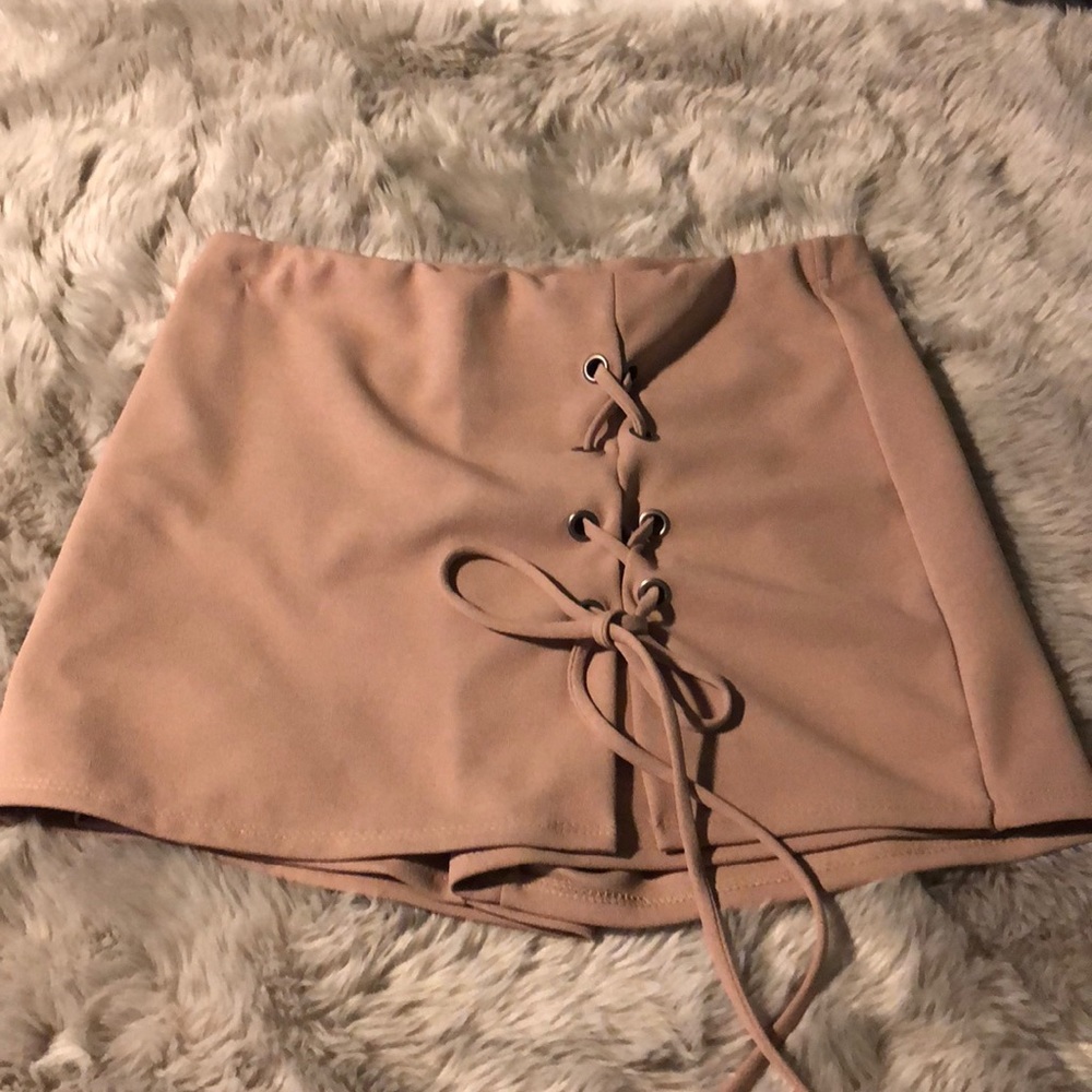 Light Brown lace up skort
